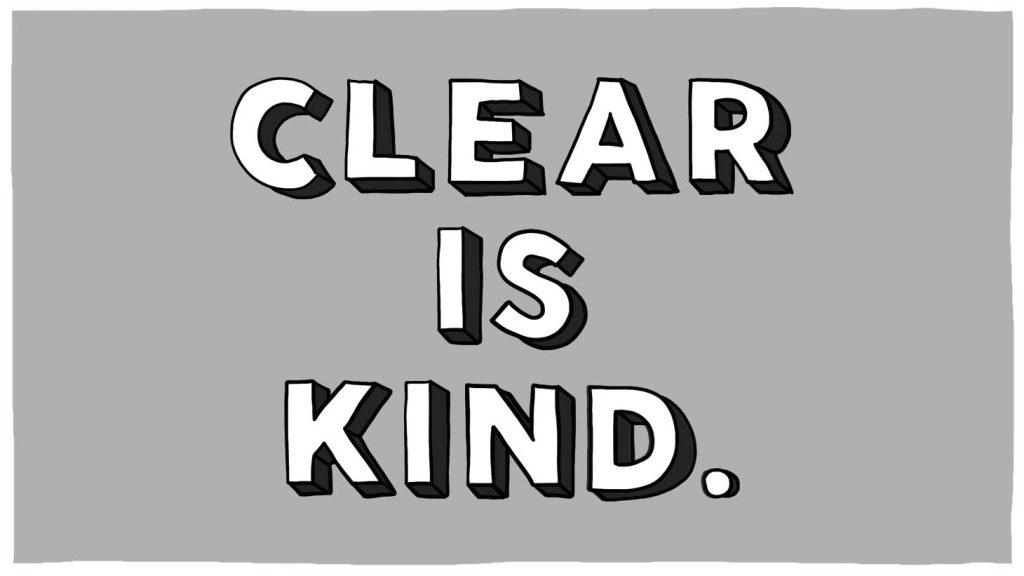 A banner declares "Clear is Kind"